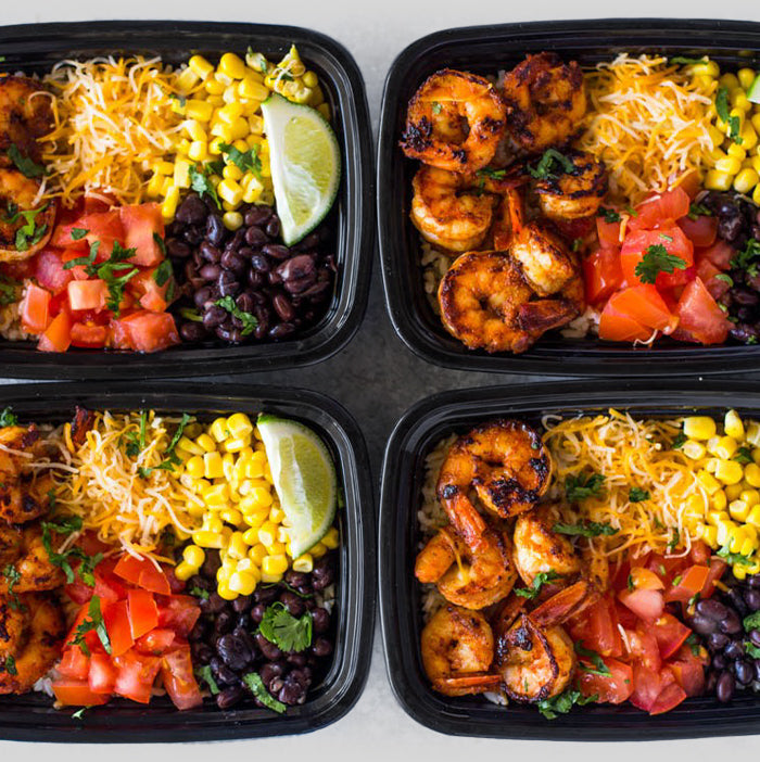 Meal-Prep Shrimp Burrito Bowls