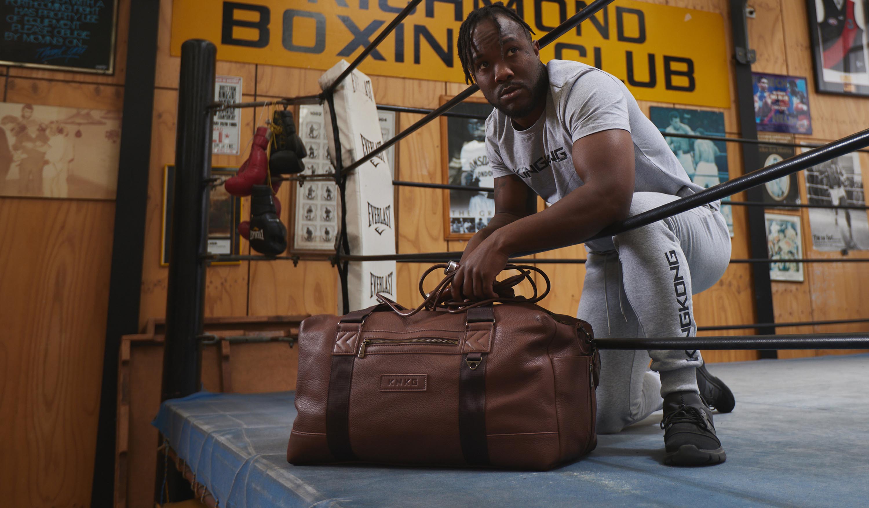 Black Montana Horween Leather Duffle Bag by Hooks Crafted Leather Co