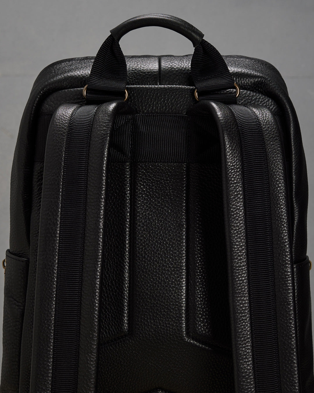 Men's Black Embossed Leather Backpack